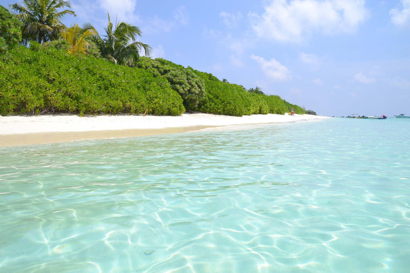 Фото 1. Пляж на острове Тодду (Thoddoo Island). В это райское место можно попасть, сделав пересадку в Астане и в Дели. Отчеты туристов о самостоятельном путешествии на Мальдивы. Настройки: В=1/400, f/10.0, ISO 100, ФР=55 мм.