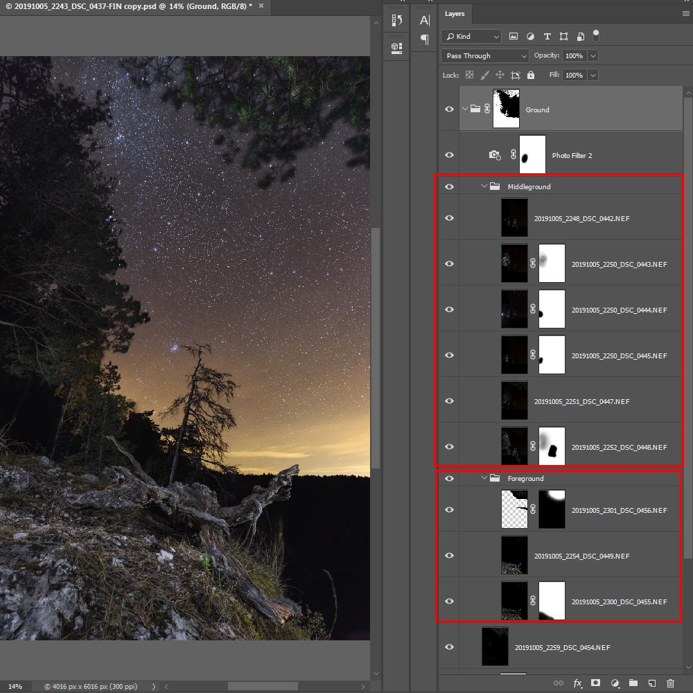 Фотография 26. Обработка ночных кадров в «Adobe Photoshop».
