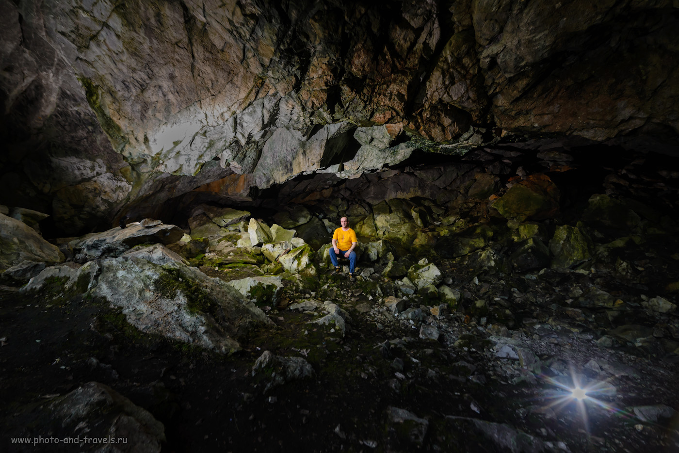 24. Попытка снять натуральный портрет в гроте Большой Аракаевской пещеры. 1/50, 5.6, 1000, -1.0, 14.