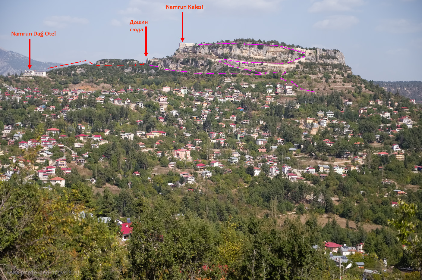 Фотография 25. Замок Намрун (Namrun Kalesi), что высится над городком Чамлыяйла в провинции Мерсин в восточной части Средиземного моря Турции. 1/4000, 2.8, 200, -0.33, 48.