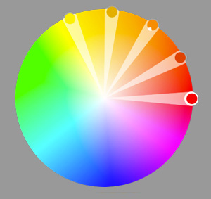 Рисунок 48. Цветовая гармония аналогичных цветов (соседних в цветовом круге).