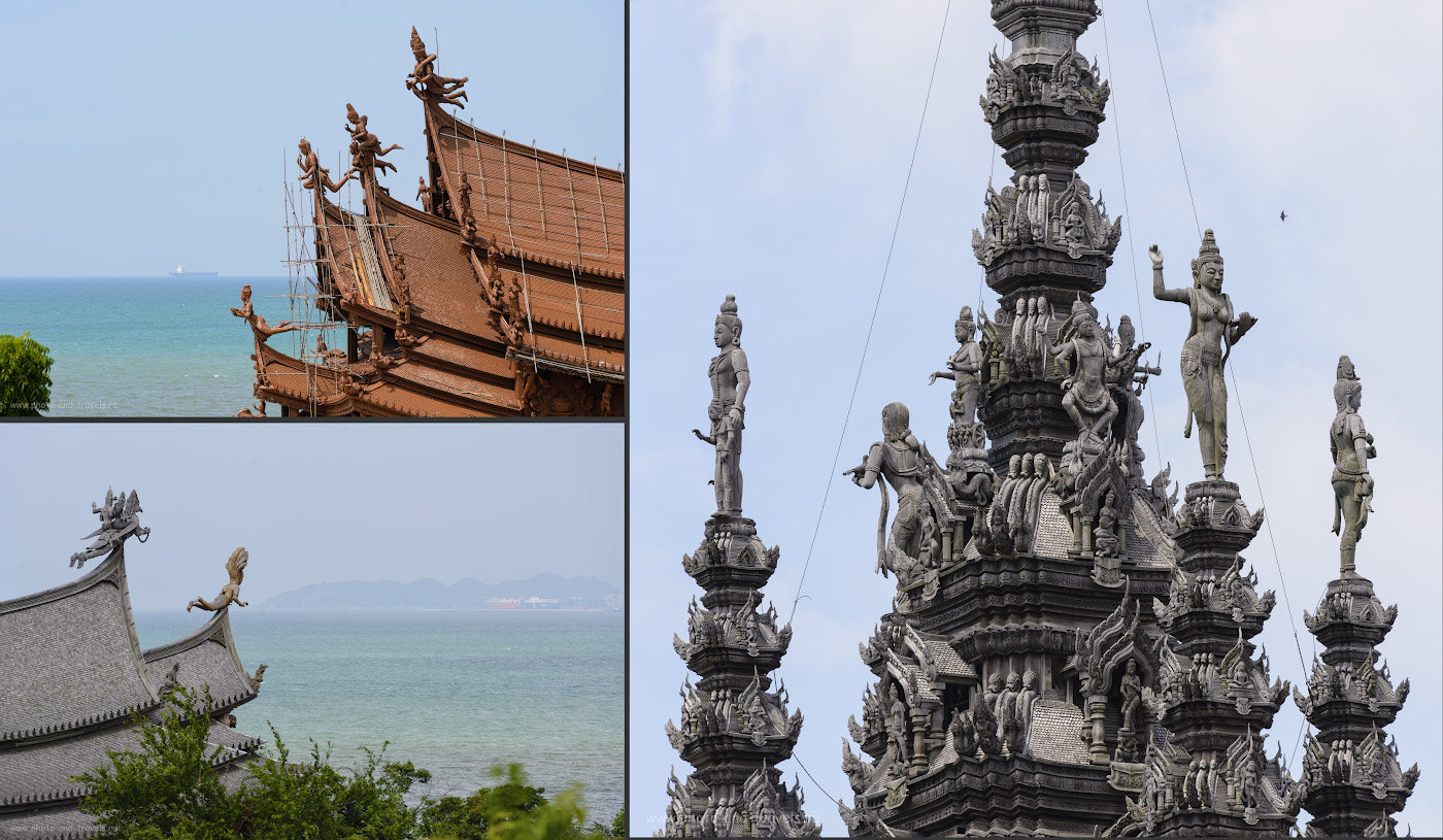 Фотография 11. Храм Истины строят уже 37 лет. Одна из причин долгостроя – он состоит из тысяч искусно вырезанных деревянных скульптур.