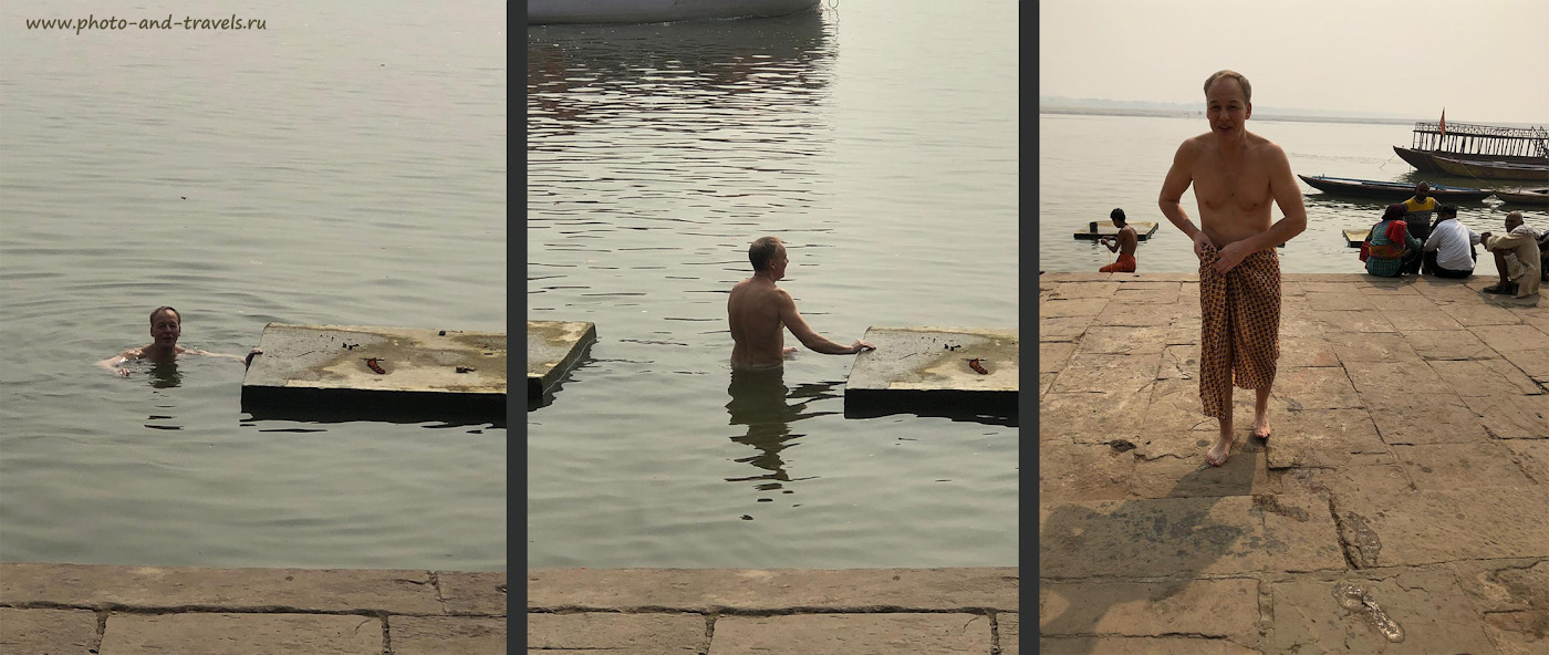 Фотография 2. Насколько опасно умереть от антисанитарии в Индии. Как я купался в Ганге в городе Варанаси.